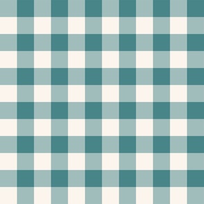 Teal Blue Plaid Check Gingham Pattern