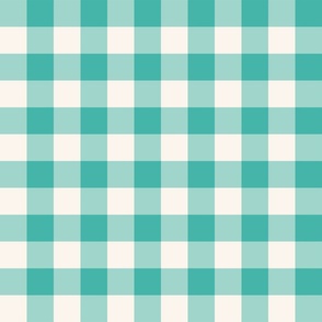 Turquoise Blue Plaid Check Gingham Pattern