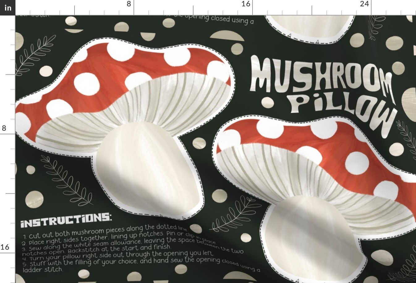 Cut and sew mushroom pillow plushie