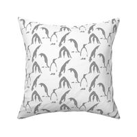 Penguin Colony - Charcoal Grey Gestalt on White