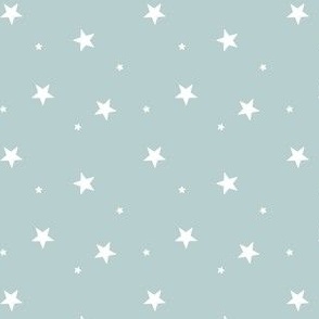 White stars on baby blue