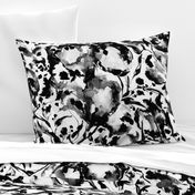 xl - Loose waterclor abstract florals - black and white