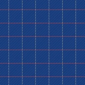 Windowpane Check - Starry Night Blue, Ruby Red and White  (TBS133)