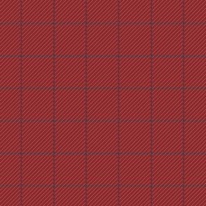 Windowpane Check - Sultan's Palace Red and Gentleman's Gray  (TBS133)
