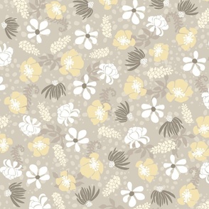 Hula Floral Neutral Beige 150