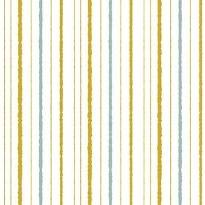 Stripes in Ochre Mustard and Blue Gray