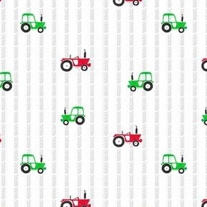 Tractors  green & red