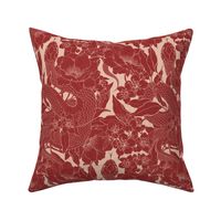 Block Print Red 2 Enchanted Snake