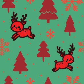 Cute Minty Christmas Reindeer
