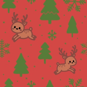 Cute Evergreen Christmas Reindeer