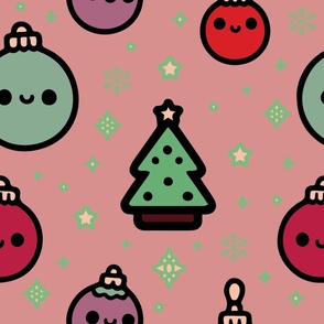 Kawaii Pink Christmas Ornaments