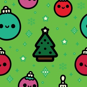 Kawaii Green Christmas Ornaments