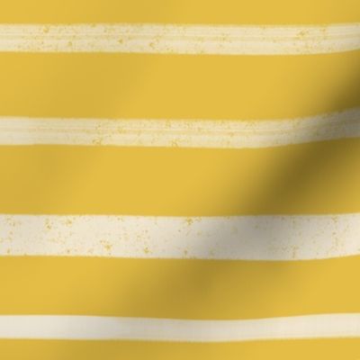 Cream Textured Stripes On Sunny Yellow