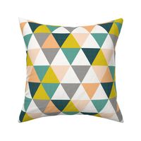 Peachy Keen - Cheerful Triangles - Linen Texture - Medium