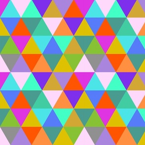 Vintage Rainbow - Cheerful Triangles -  Medium