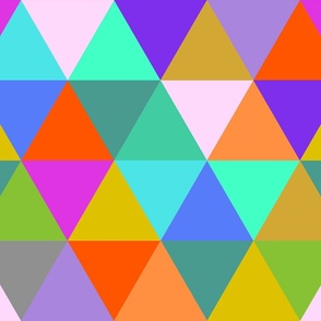 Vintage Rainbow - Cheerful Triangles -  Large