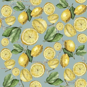 Lemons watercolour design/hand painted