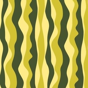waves in yellow and dark olive green