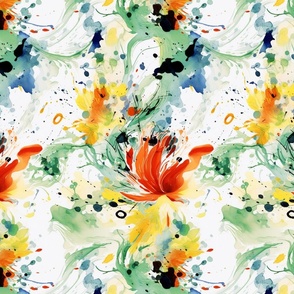 Surreal Floral Watercolor Dali Maximalist Explosion