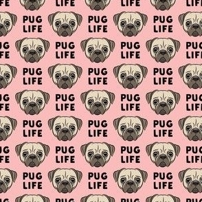 (3/4"  scale) Pug Life - cute pug face - pink C21