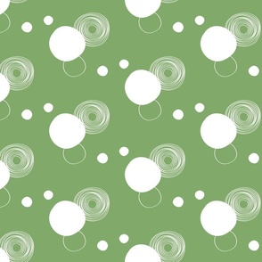 Asparagus Green circles and dots / medium