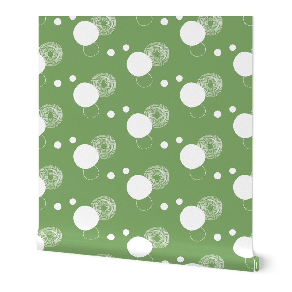 Asparagus Green circles and dots / large