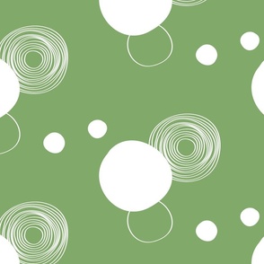 Asparagus Green circles and dots / large