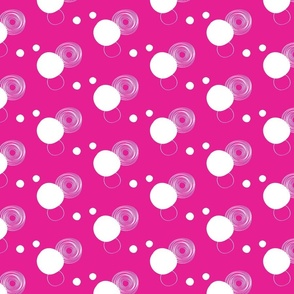 Cerise Pink Circles and dots / small