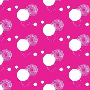 Cerise Pink Circles and dots / medium