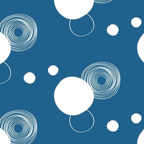 Persian Blue circles and dots / large