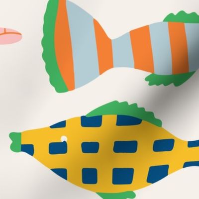 Small - Skyfish, Surrealist fish, clouds and colours