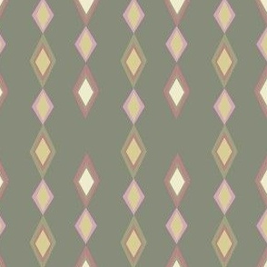Diamond shapes on muted green background
