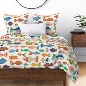 Extra Large - Skyfish, Surreal Fish, Clouds and bright colours. Gender neutral designs