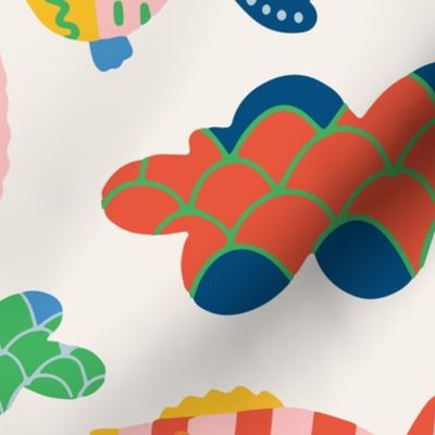 Extra Large - Skyfish, Surreal Fish, Clouds and bright colours. Gender neutral designs