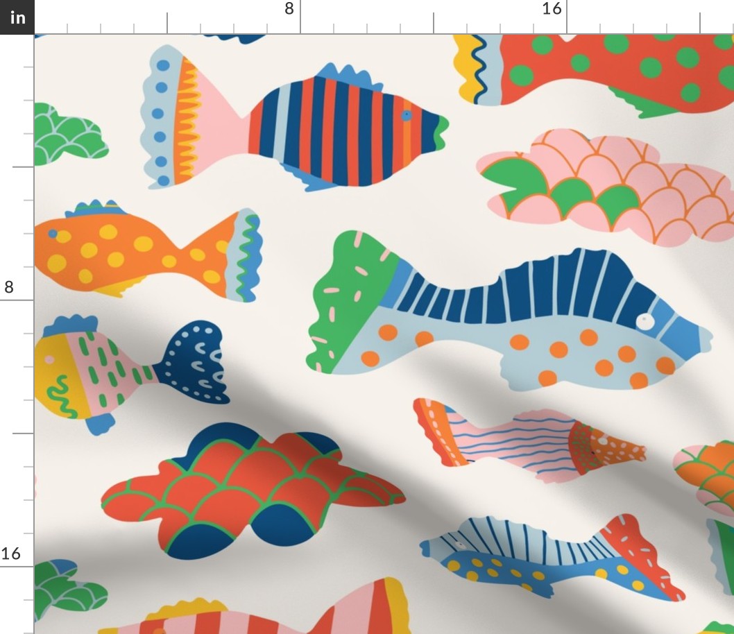 Extra Large - Skyfish, Surreal Fish, Clouds and bright colours. Gender neutral designs