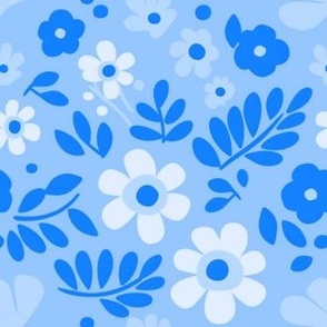 Blue Monotone Florals