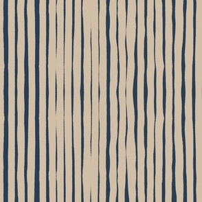 Wobbly taupe stripes on navy