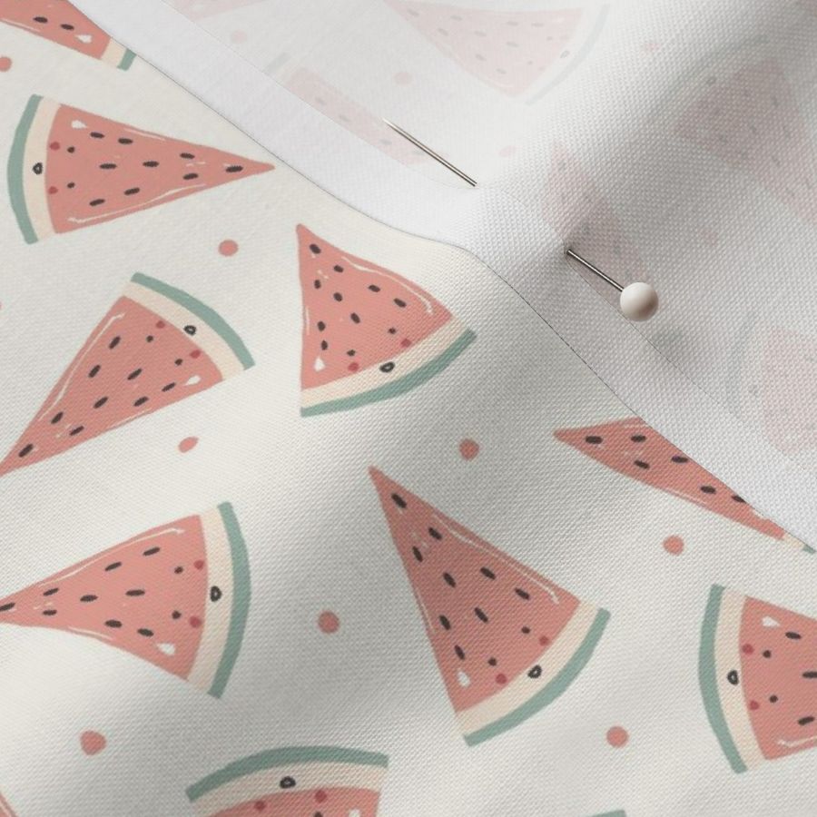 Watermelon slices_Cute Kids Fruit_Spot Small - Cloud Pink