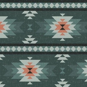 Southwest Stripes - Lake Life Collection (Deep Water Midnight Green)