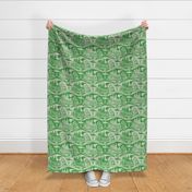 Cozy Cabin Block Print, Kelly Green & Taupe