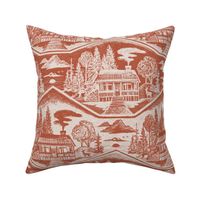 Cozy Cabin Block Print, Sienna & Taupe