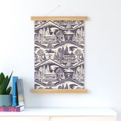 Cozy Cabin Block Print, Plum & Ivory