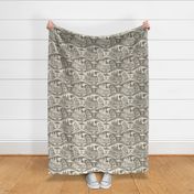 Cozy Cabin Block Print, Taupe & Ivory