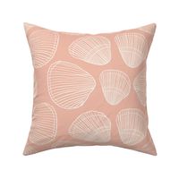 Seashells on light pink