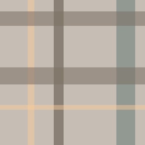 Beige and Blue Plaid - 24 in