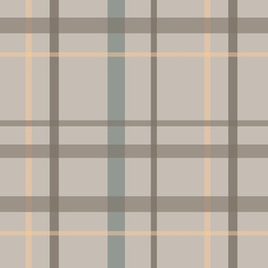 Beige and Blue Plaid - 12 in