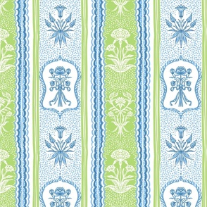 Classic Floral Border (Green Blue)