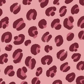 Pink and Maroon Cheetah / Leopard Animal Print