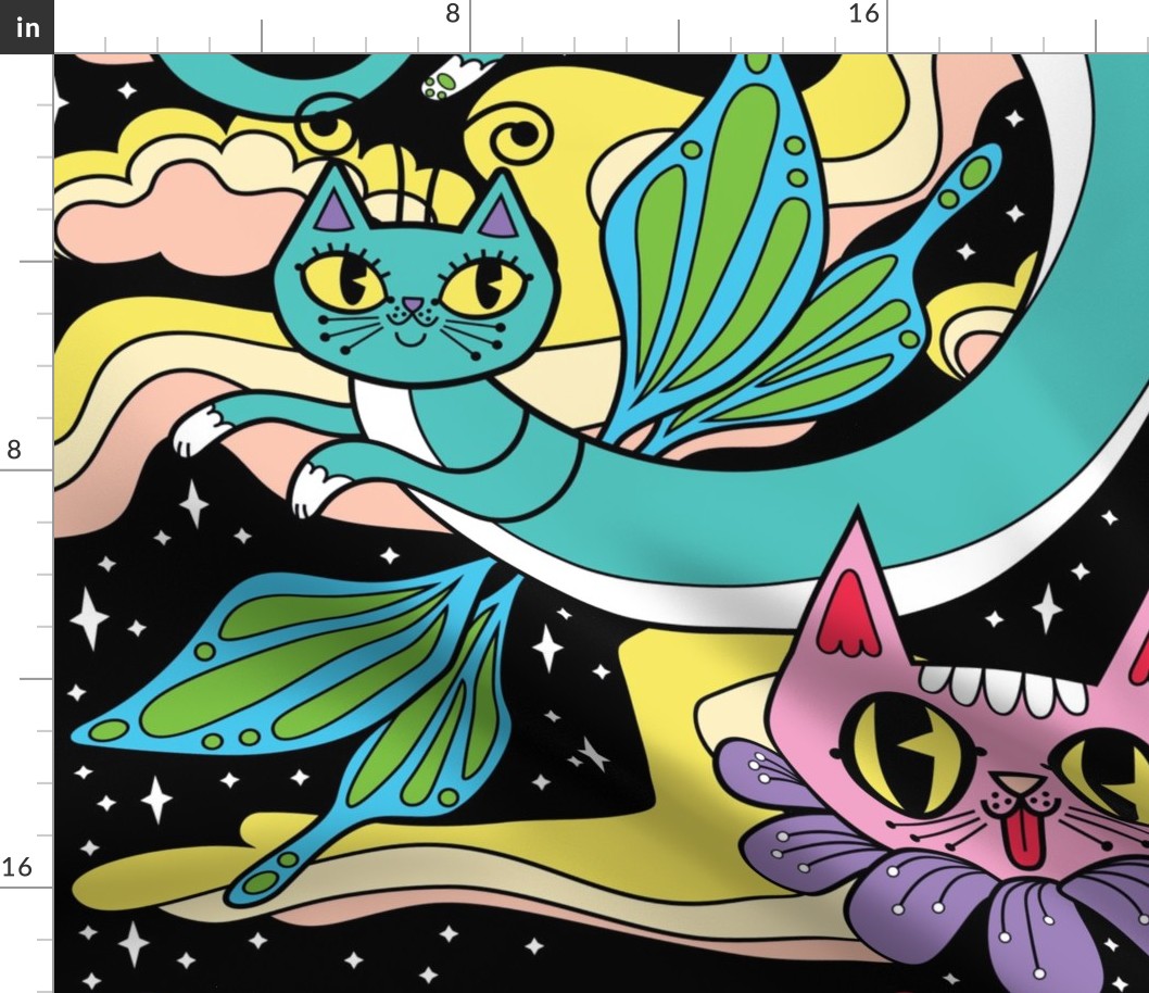 Psychedelic Cats Wallpaper