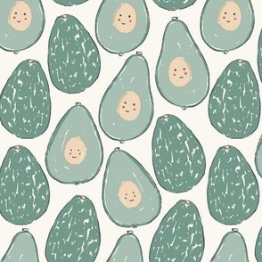 Happy Avocado_Kids fruit_Medium - Silt green